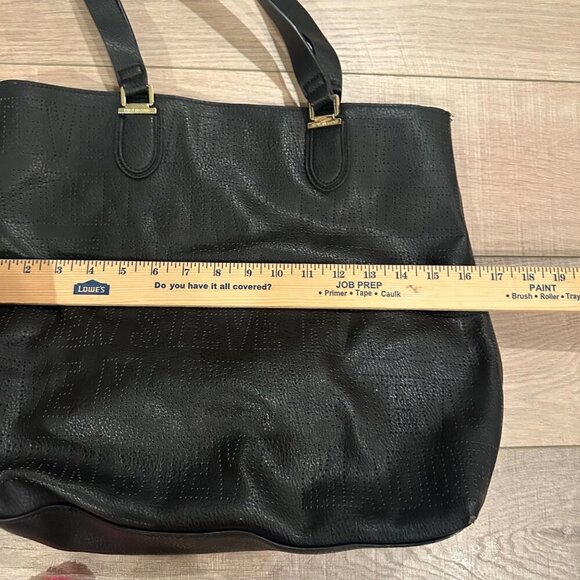 STEVE MADDEN LEATHER SHOULDER BAGE TOTE BLACK OS - Picture 5 of 10